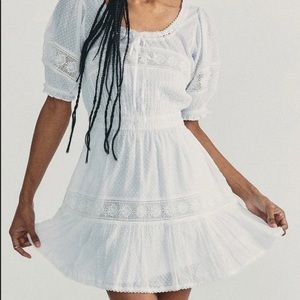 LoveShackFancy Britta Mini Dress White | Size S
